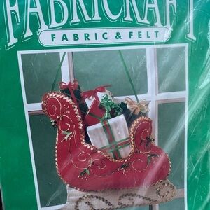 BERNAT Large 14X15 1989 Sleigh Ride Christmas Fabric & Felt Fabricraft W00455
